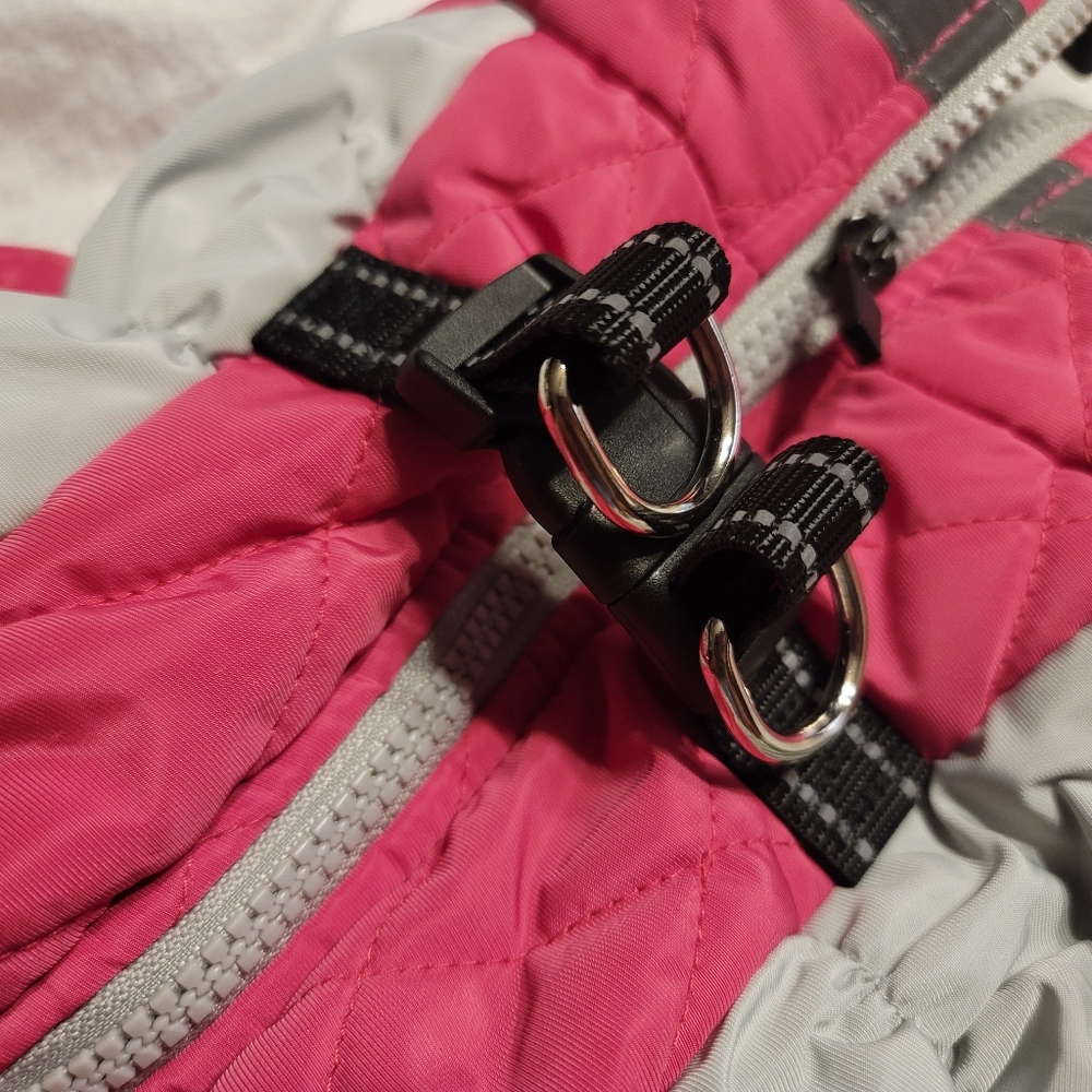 Nwot. Never Used.   Dog Parka Fuzzy Cozy Dog Jacket Pink Medium - Picture 5 of 15